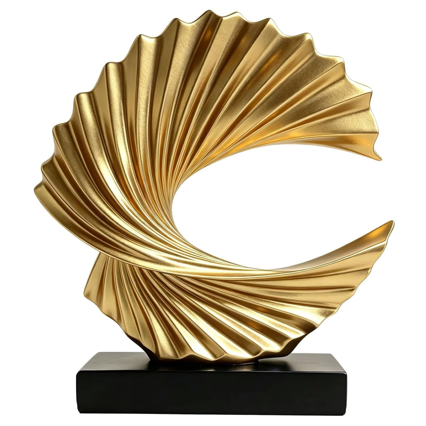 ThriBartLive Elegant Modern Gold Wave Sculpture – Abstract Ocean-Inspired Resin Decor for Living Room, Office, Desk & Shelf, Luxury Minimalist Tabletop Art Accent