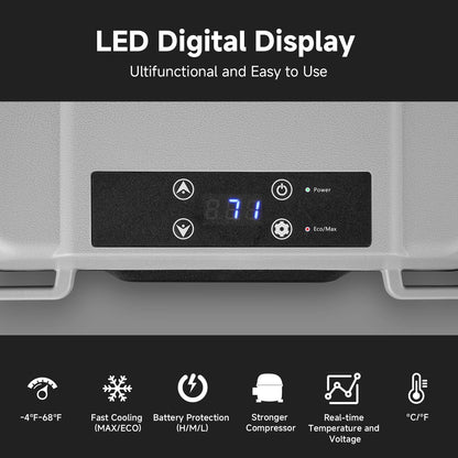 BODEGA BODEGACOOLER 12 Volt Car Refrigerator, 18 Quart Portable Freezer, Car Fridge -4℉-68℉, Compressor Electric Cooler 12/24V DC100-240 Volt AC for Outdoor RV Camping Travel Vehicles Home Use, Black