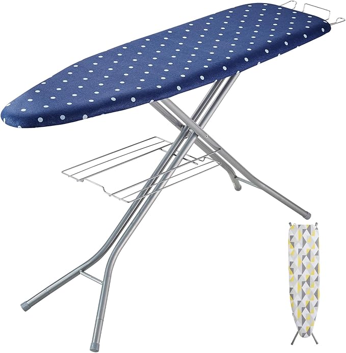 VEVOR Ironing Board with Bottom Storage Tray, Thickened 4 Layers Iron Board