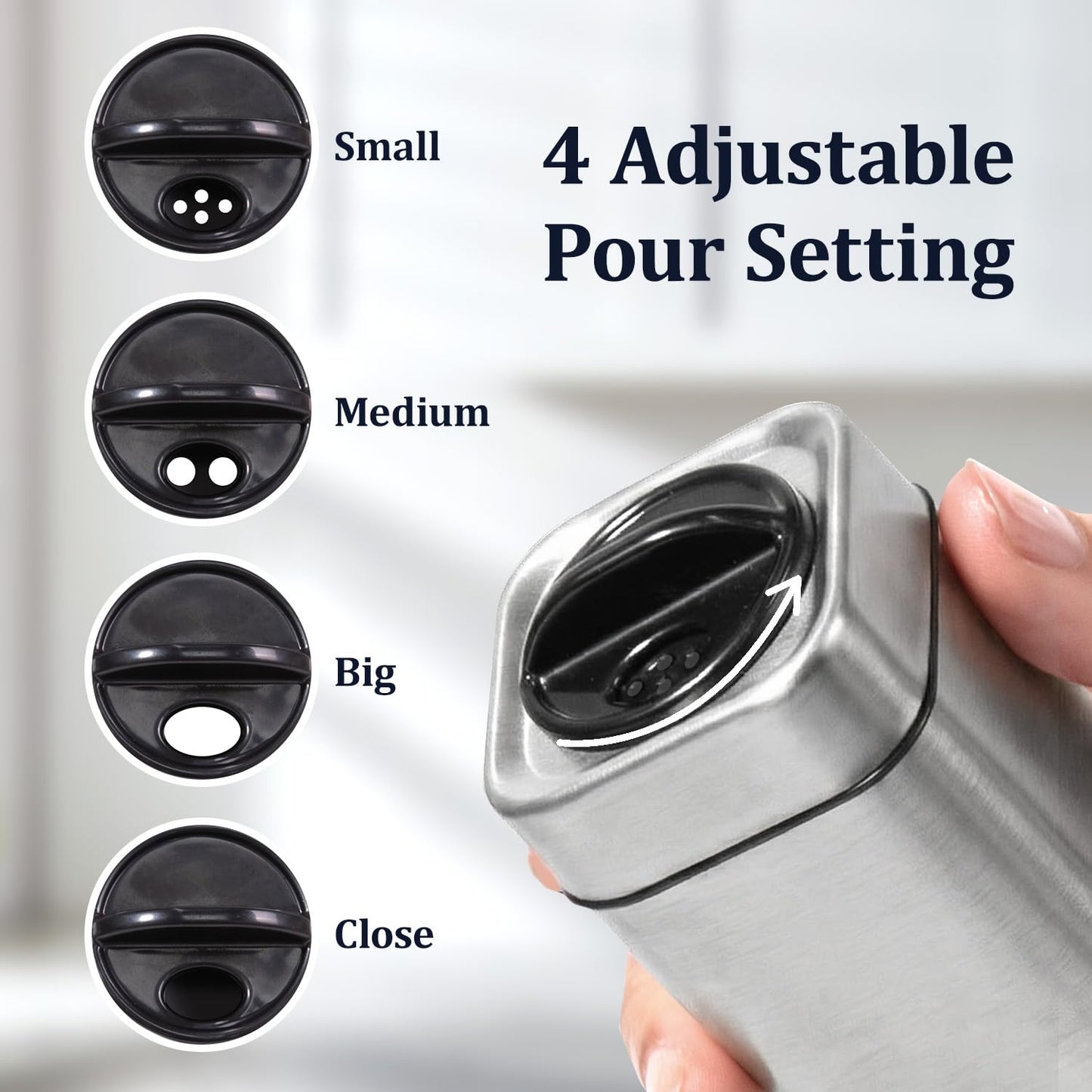 Salt and Pepper Shakers Set with Holder-Stainless Steel Salt Shaker with Adjustable Pour Holes-Set of 2 by Aelga