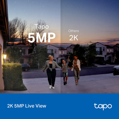 Tapo Smart Video Wireless Doorbell Camera - 2K, 160° Ultra-Wide View, Up to 180 Days Battery, Alexa, Google Assistant Compatible, Free AI Person Detection, IP54, SD/Cloud Storage, D205