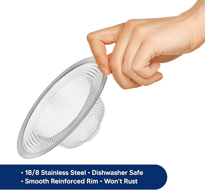 HIC Kitchen Mesh Sink Strainer, 18/8 Stainless Steel, 4.5-Inches