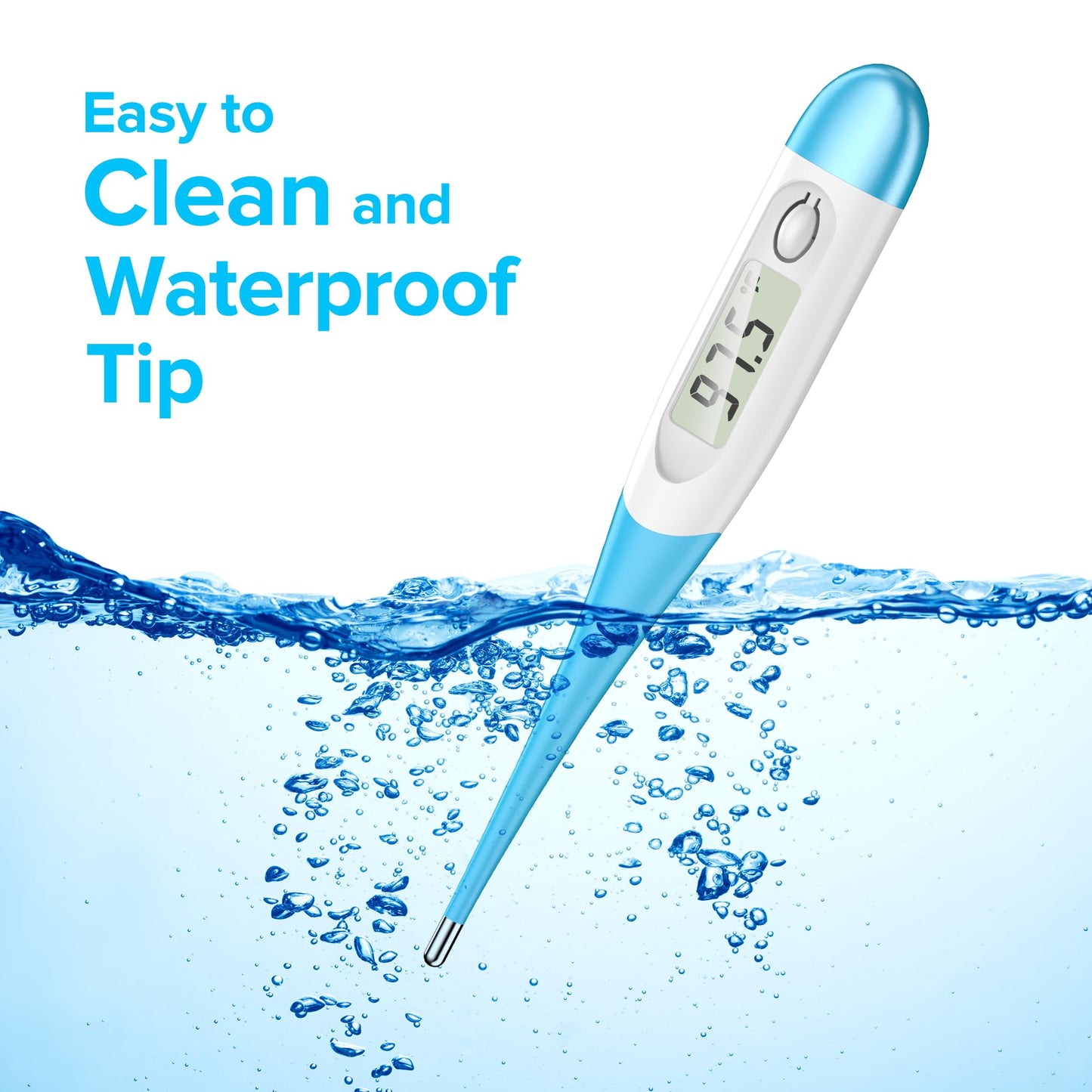 Thermometer for Adults and Kids with 8 Seconds Fast Accurate Reading, Acctrate & Safe-Baby Thermometer for Oral, Rectal or Under Arm Use, Large LCD Display with Fever Alarm