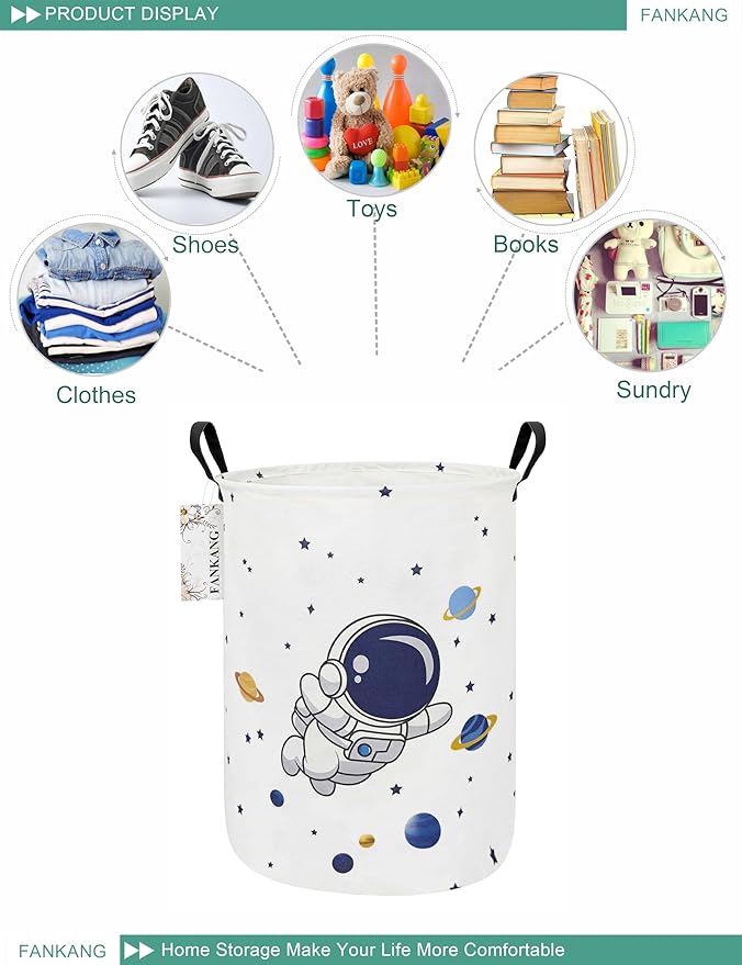 FANKANG Storage Basket, Nursery Hamper Canvas Laundry Basket Foldable
