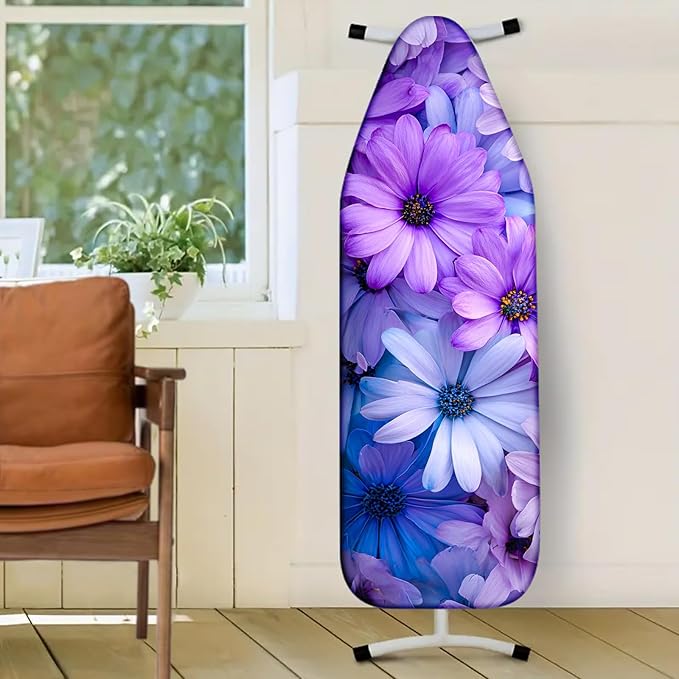 Nuxovilar Purple & Blue Floral Pattern Ironing Board Cover, 15×54 inch