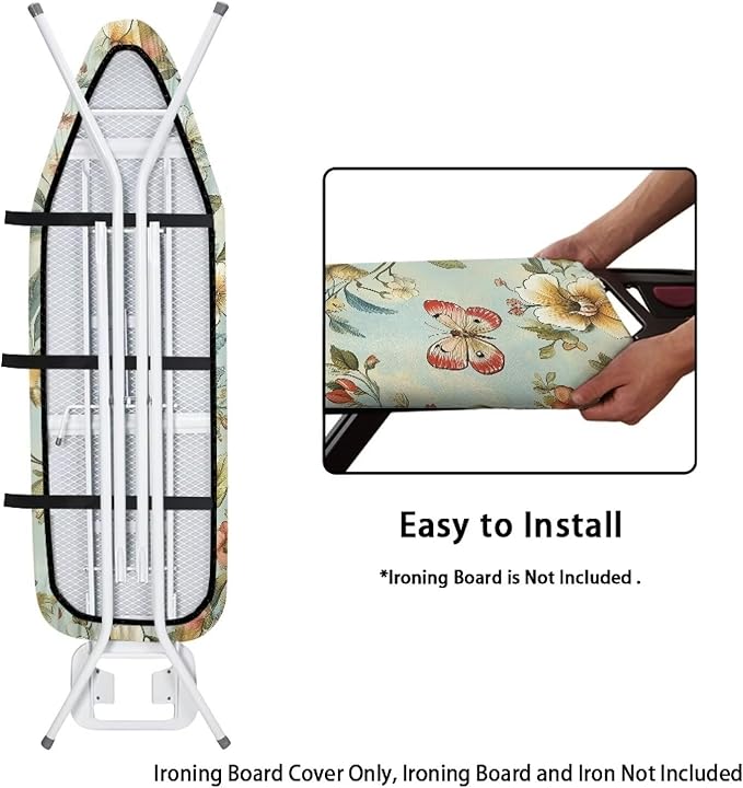 Butterfly Ironing Board Cover and Pad Standard Size Green Leaves Iron Table