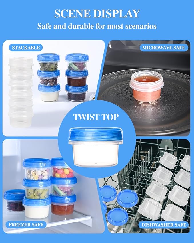 Salad Dressing Containers, Reusable Easy to Open Dressing, Dip Containers to Go