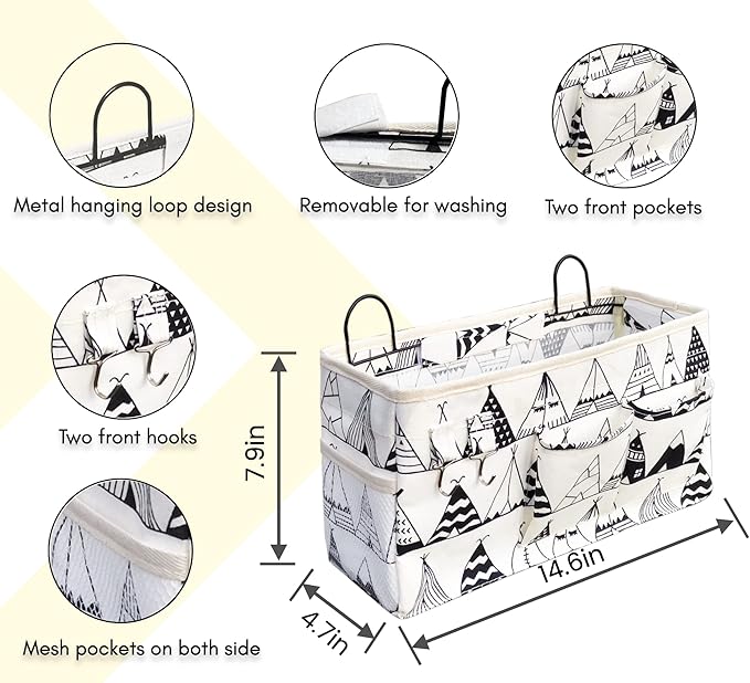 2pcs Large Wall Hanging Organizer Bag, Linen Fabric Door Hanging Storage Baskets
