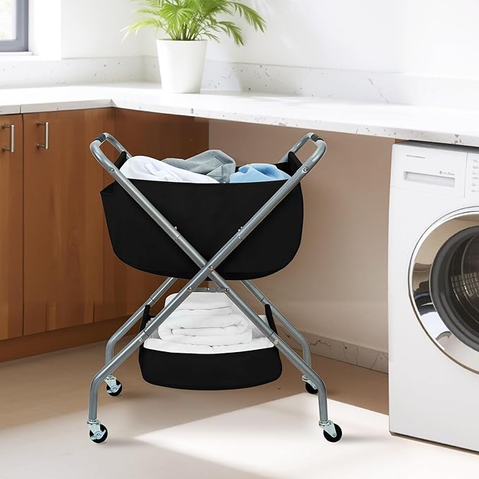 STORAGE MANIAC Collapsible Laundry Cart