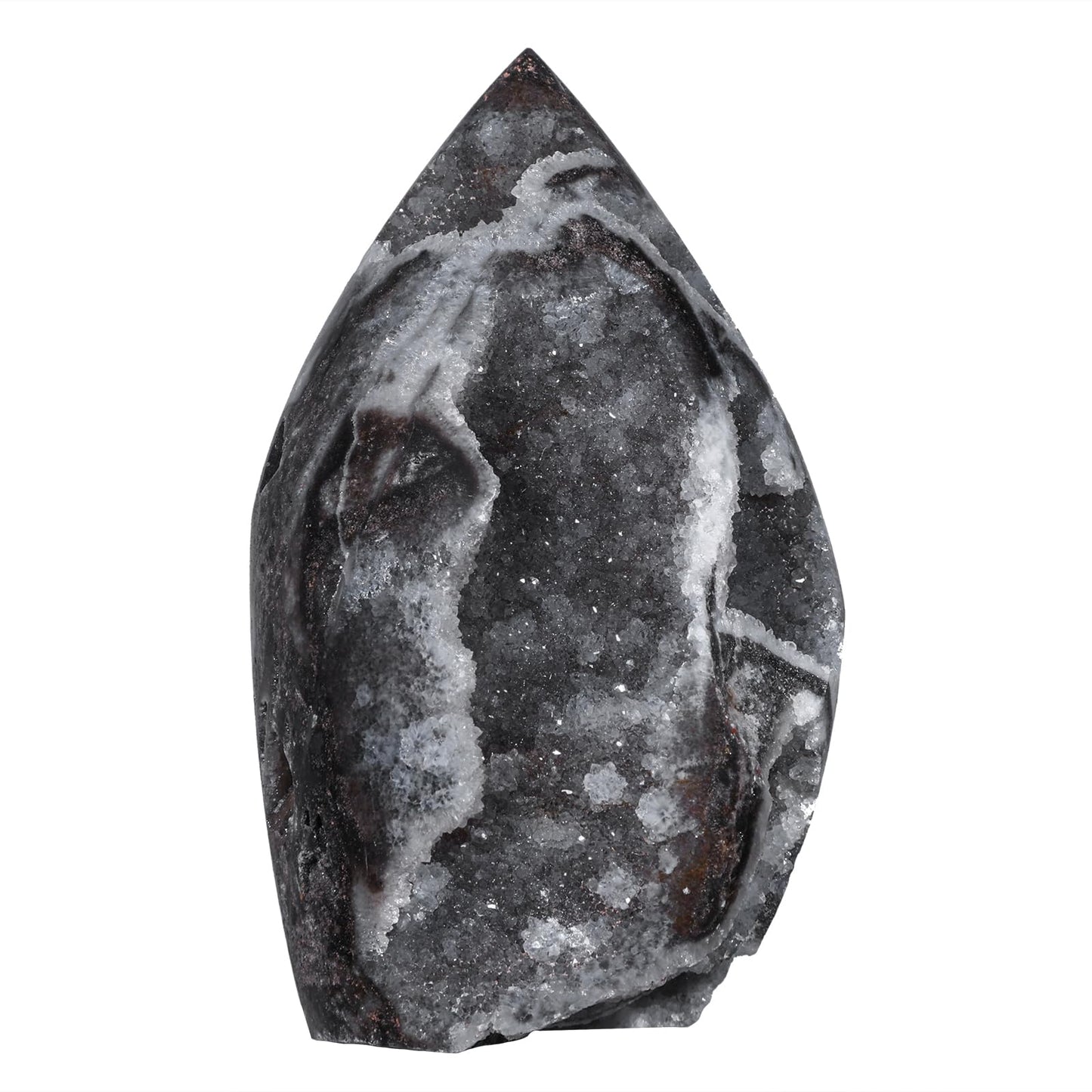 mookaitedecor Natural Sphalerite Geode Tower Crystal Cluster, Self-Standing Stone Point Rock Mineral Specimen for Collection Home Decor, 0.22-0.44 LB