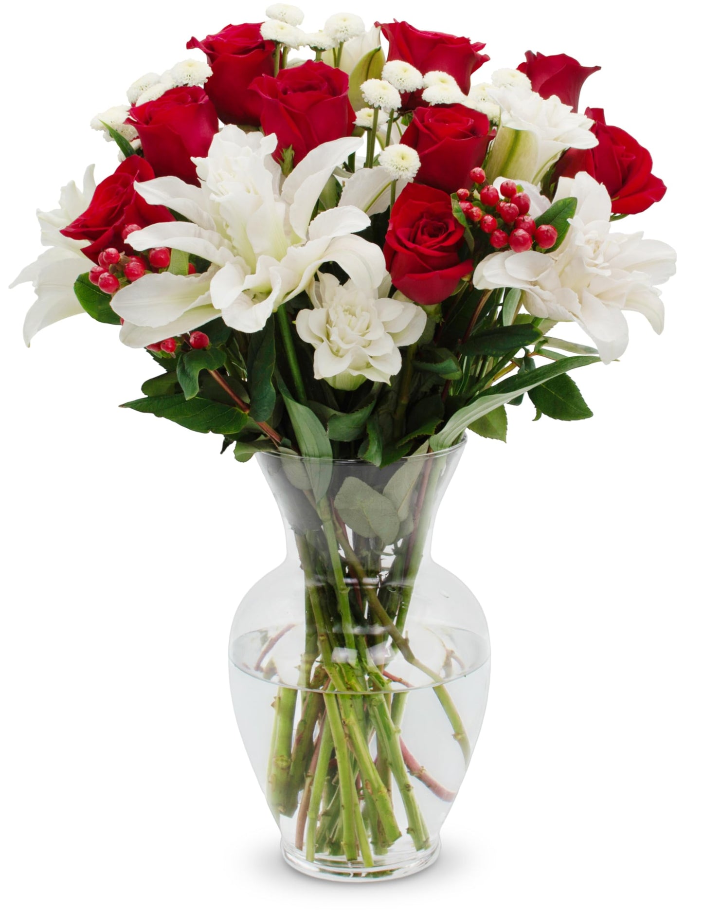 STARGAZER BARN Red Royale Rose Bouquet (Vase Included) - Hand-Tied in the USA - Fresh Flower Delivery for Birthday, Anniversary, Sympathy, Home Decor, Wedding, Mother's Day