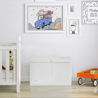 GRANNY SAYS Extra Large Storage Box, Pack of 1 Toy Storage Box, Foldable Storage Box with Lid, Toy Baskets for Kids, Toy Chest White Storage Box for Organising Baby Child's Living Room Toys and Stuff