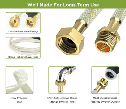 Tuyeho Retractable Garden Hose Reel 100FT, Wall Mount Heavy Duty Water Hose Reels with Automatic Slow Rewind System, Outdoor Hoses Reel with 2 Hose Nozzles for Garden Watering, Car Wash, Pet Shower