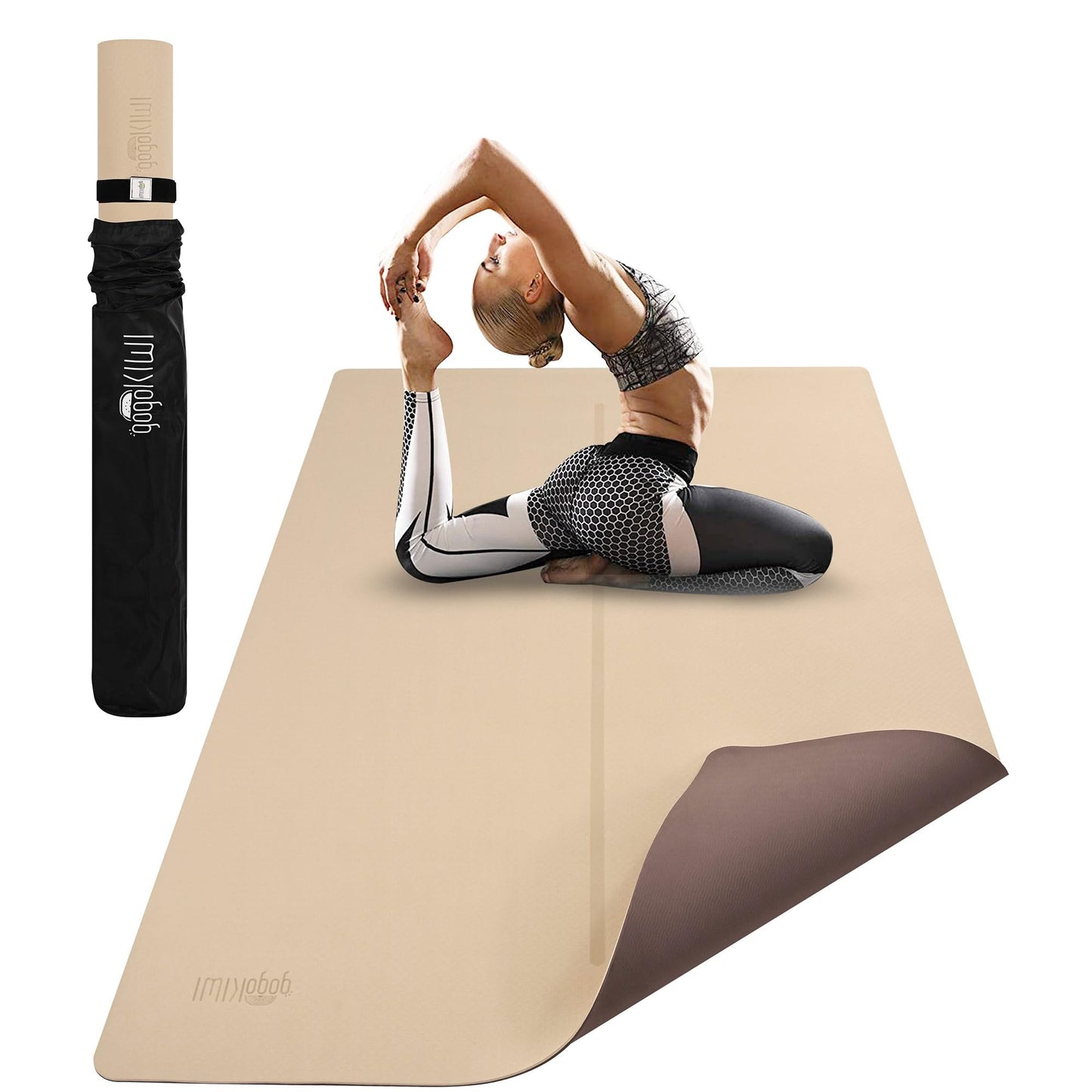 Large Yoga Mat (6'x4') – 1/4" & 1/2" Thick Exercise Mats for Home Workout, Extra Wide Workout Mats for Home Gym, Yoga, Pilates, Stretching, Floor & More