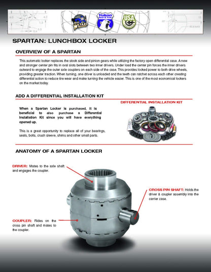 USA Standard Gear Spartan Locker for Dana 30 diff, 27 Spline, Includes Heavy-Duty Cross pin Shaft