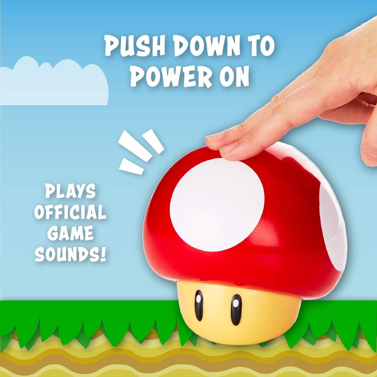 Super Mario Brothers Mushroom Figure Light - Officially Licensed Collectable Movie Merchandise With Sound, Gifts For Boys, Kids Bedroom Accessories | Paladone