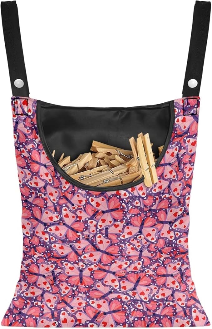 2 Pcs Clothespin Bag with Large Opening Clothes Pins Holder Outdoor and Laundry