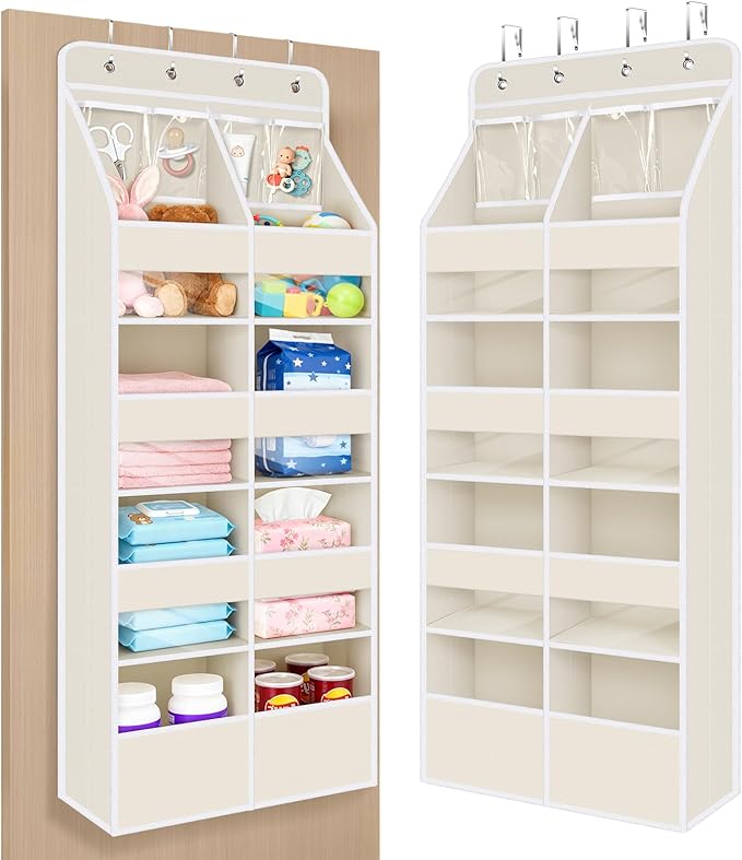 Univivi 5-Shelf Fabric Baby Door Storage Over Door Hanging Organizer