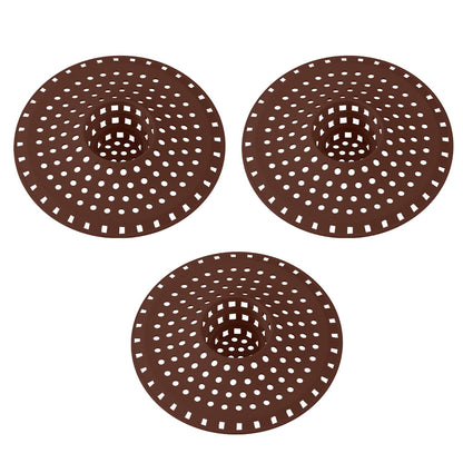 Bathtub Drain Hair Catcher,Tub Shower Drain Hair Trap/Strainer,3PCS Silicone Collapsible Tub Hair Catcher Drain Protector Designed for 1.47" to 1.75'' Regular Drains(Dark Gray)
