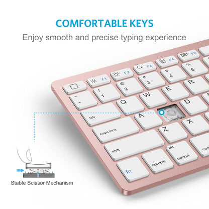 OMOTON Bluetooth Keyboard Compatible with iPad 10th Generation, iPad 10.2 (9th/8th/7th), iPad Pro 13/12.9/11 inch, iPad Air/Mini and More iOS Devices, White