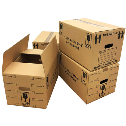 10 Quality Strong 47cm x 31.5cm x 25cm 44 litres Packing Shipping House Moving Cardboard Boxes