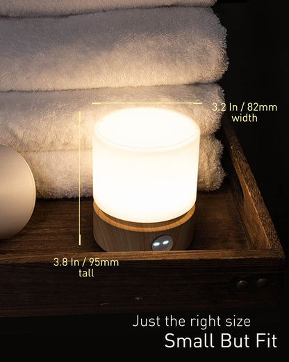 Smilodon Timer Night Light,Dimmable LED Bedside Lamp,Night Light Kids and Baby Nursery,Woodgrain,Sleep Aids Light,Rechargeable,Battery Operated
