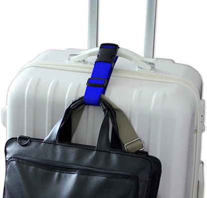 2Pack Luggag Straps for Carry On Bag, Adjustable Suitcase Belt Add Bag Travel Attachment Accessories for Connect Your 3 Luggages, Blue