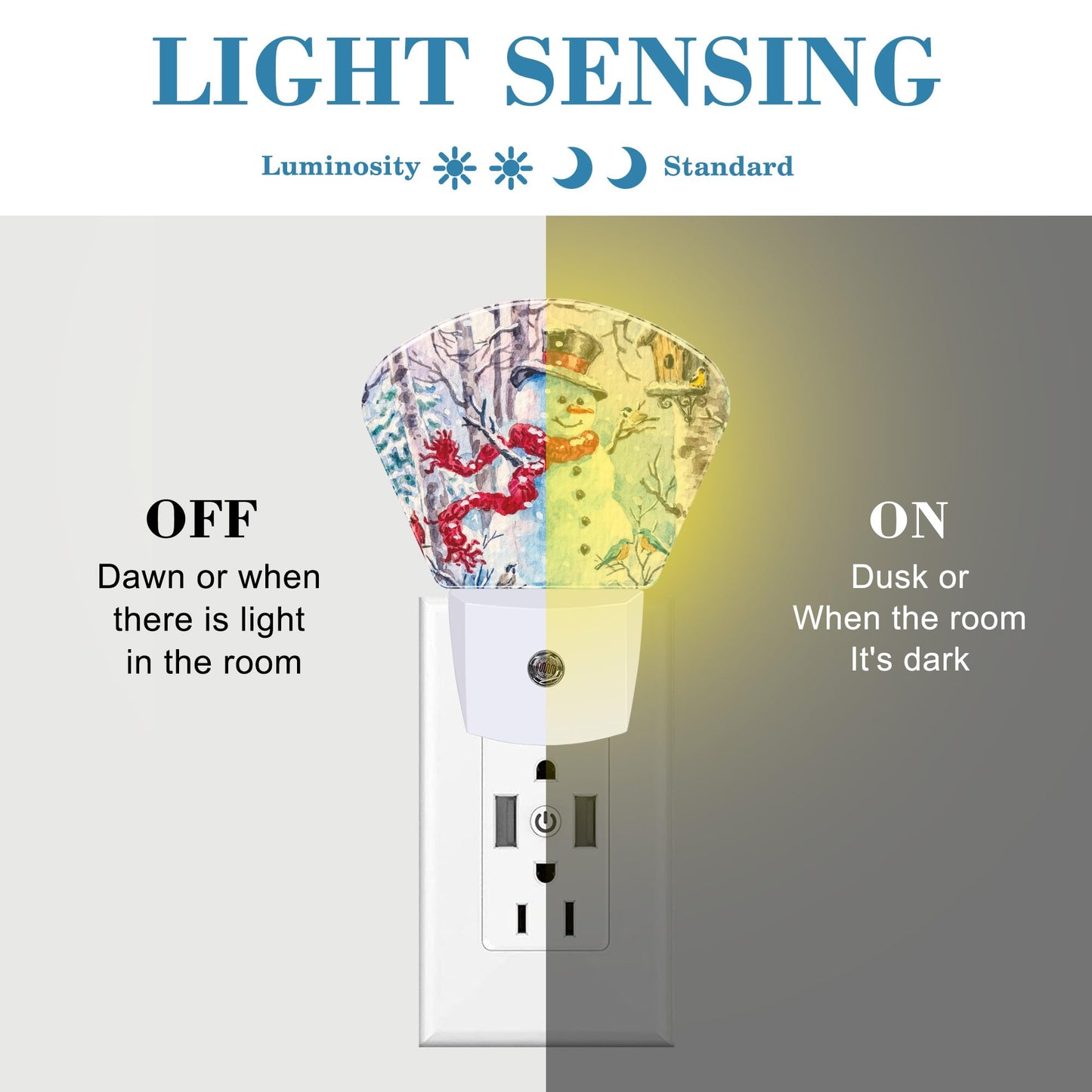 Uiaoiais Retro Christmas Snowman Night Light for Kids, Christmas LED Night Light Plug into Wall with Dusk to Dawn Sensor for Girls Boys Women Men Bedroom, Hallway, Kitchen, Bathroom, Stairs Decor