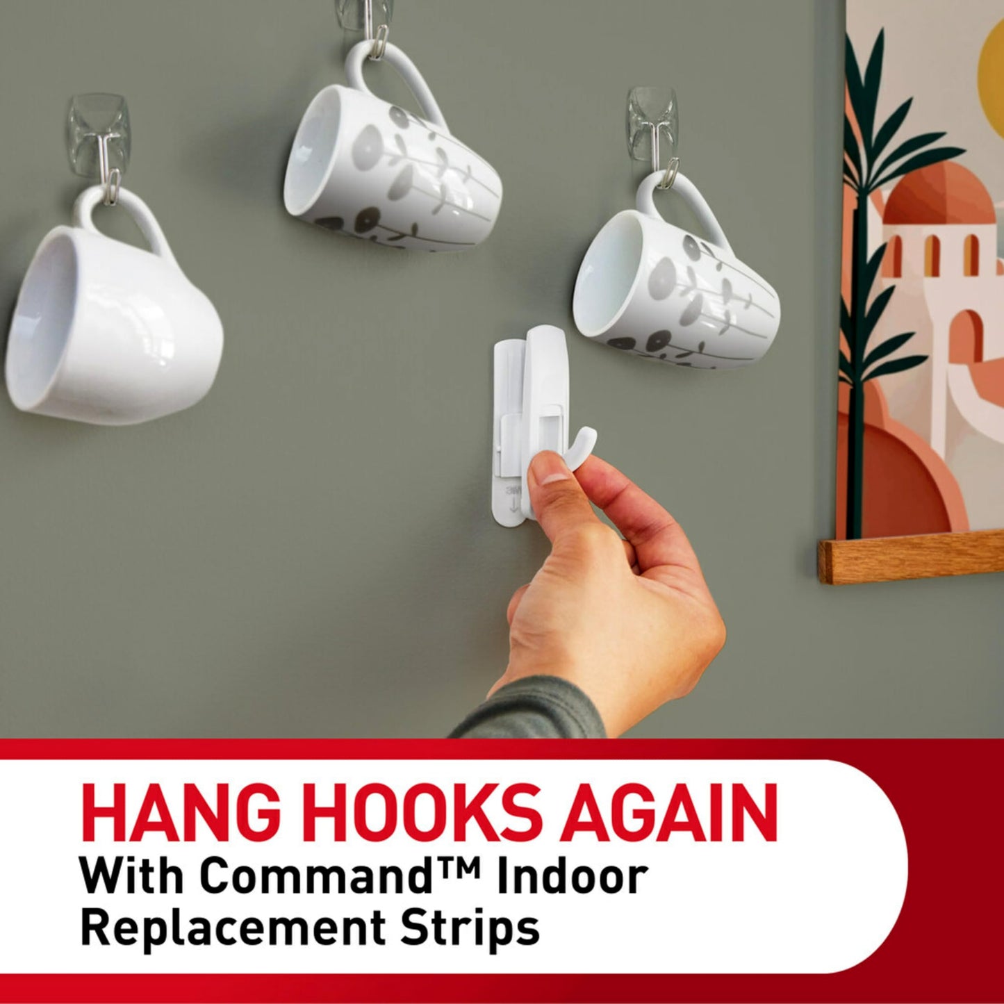 Command Indoor Small Refill Strips,64 Strips,Damage-Free Hanging Wall Adhesives to Re-Hang Small Hooks for Hanging Home Decor,Wall Decor,and Room-Decor,Holds up to 1 lb,(Pack of 2)