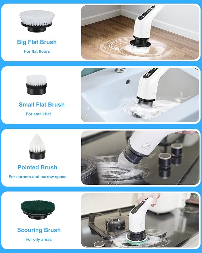 Leebein Electric Spin Scrubber, Cordless Cleaning Brush