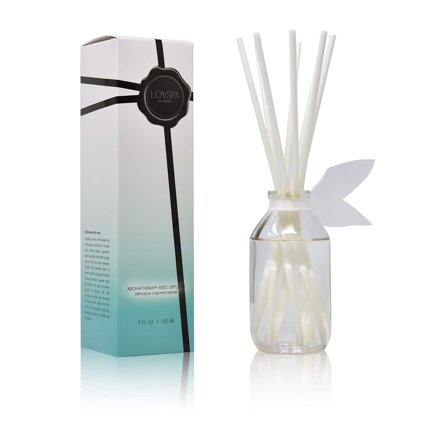 LOVSPA Reed Diffuser Set, Smoked Vanilla Scented Oil Diffuser with Sticks, Home Fragrance Accessories for Bathroom Shelf Decor, Aroma Diffusers for Home or Office Fall Decor, USA Made