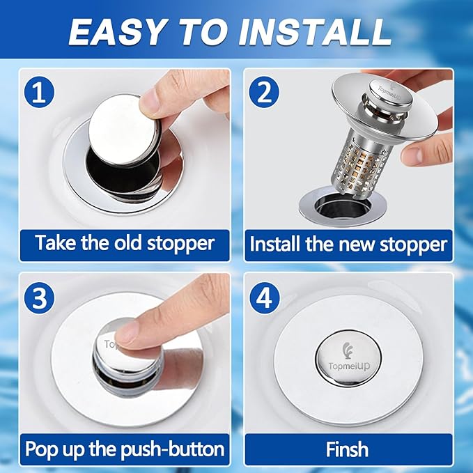 Sink Stopper Hair Catcher, Pop-up Sink Drain Strainer