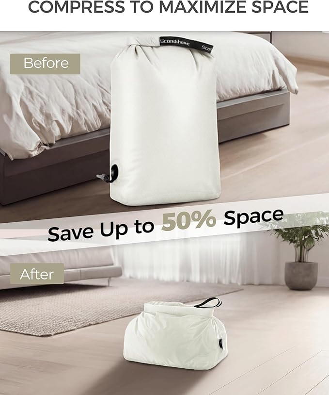 Travel Laundry Bag, Pump Free Vacuum Storage Bag Reusable Compression Dirty