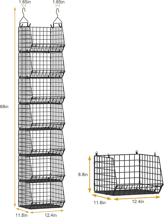 X-cosrack 7 Tier Foldable Hanging Closet Organizer and Storage, Wire Closet