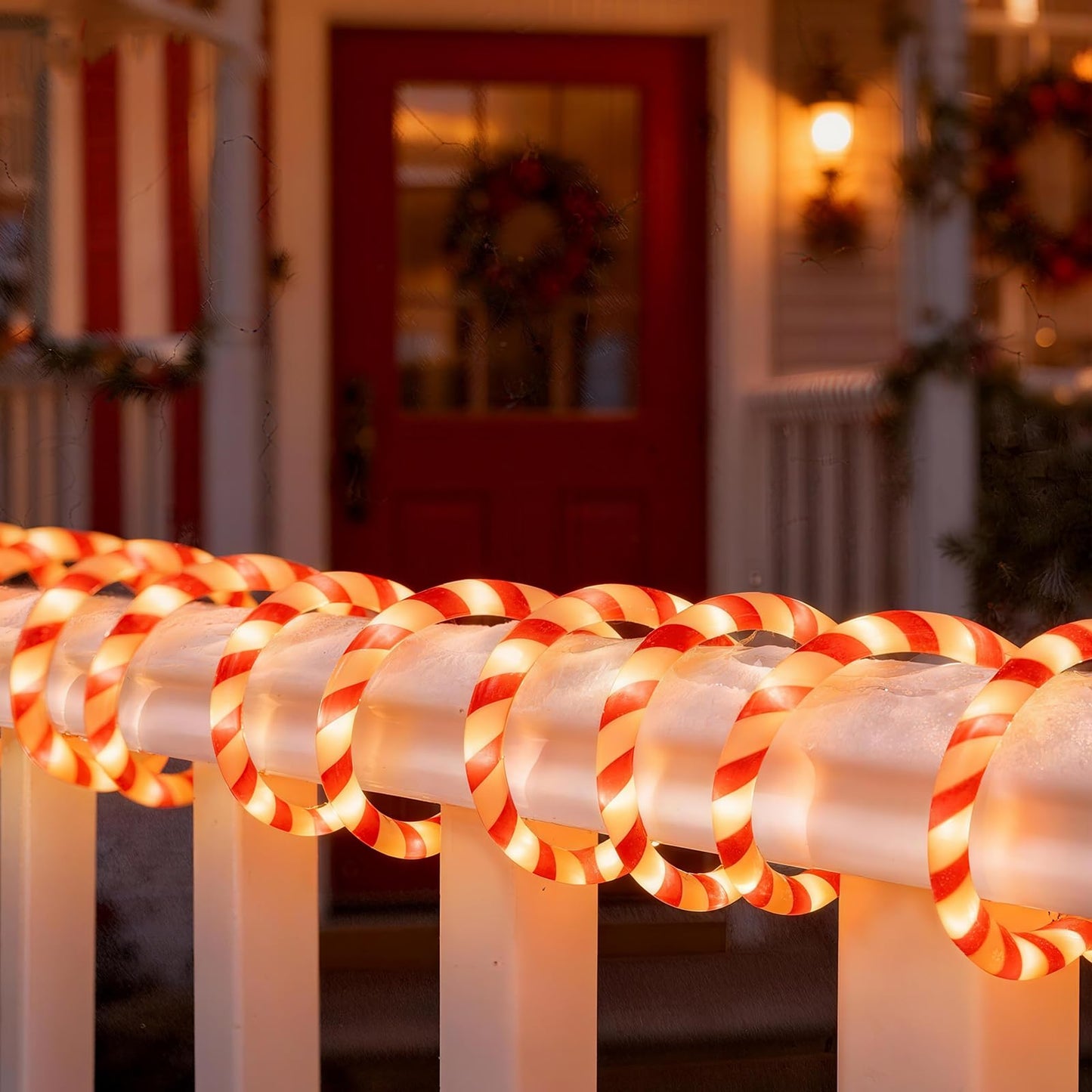 Vigdur Christmas Candy Cane Rope Lights - 18FT LED Rope Lights Outdoor Waterproof Decorative Christmas Lights for Holiday Party Home Patio Indoor Xmas Decorations(216 LEDs)