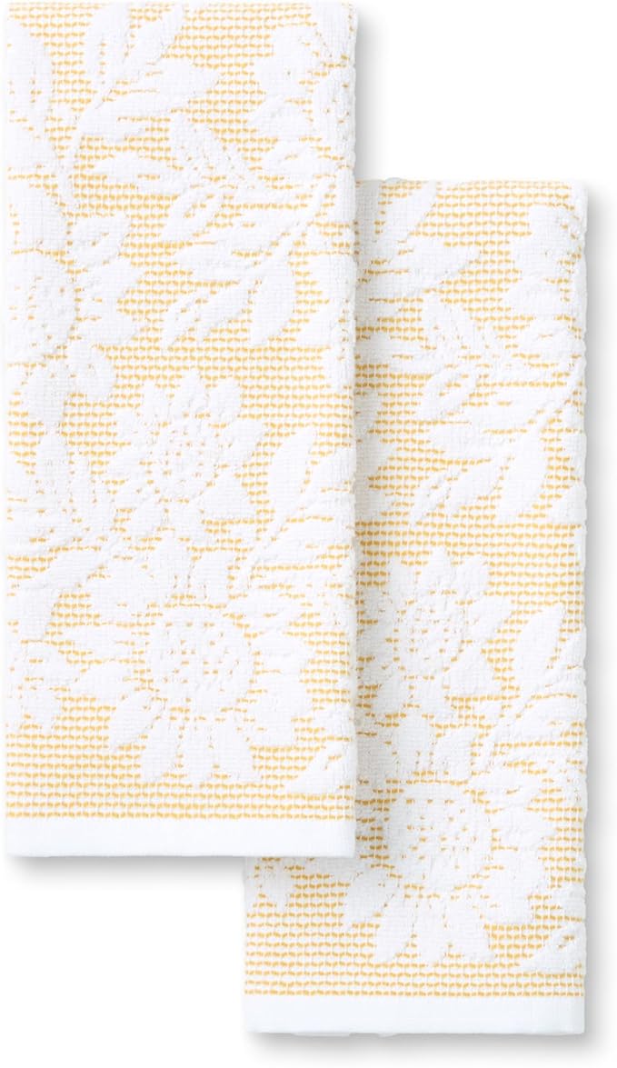 Martha Stewart Woodland Harvest Jacquard Sunflowers Kitchen Towel 2-Pack Set
