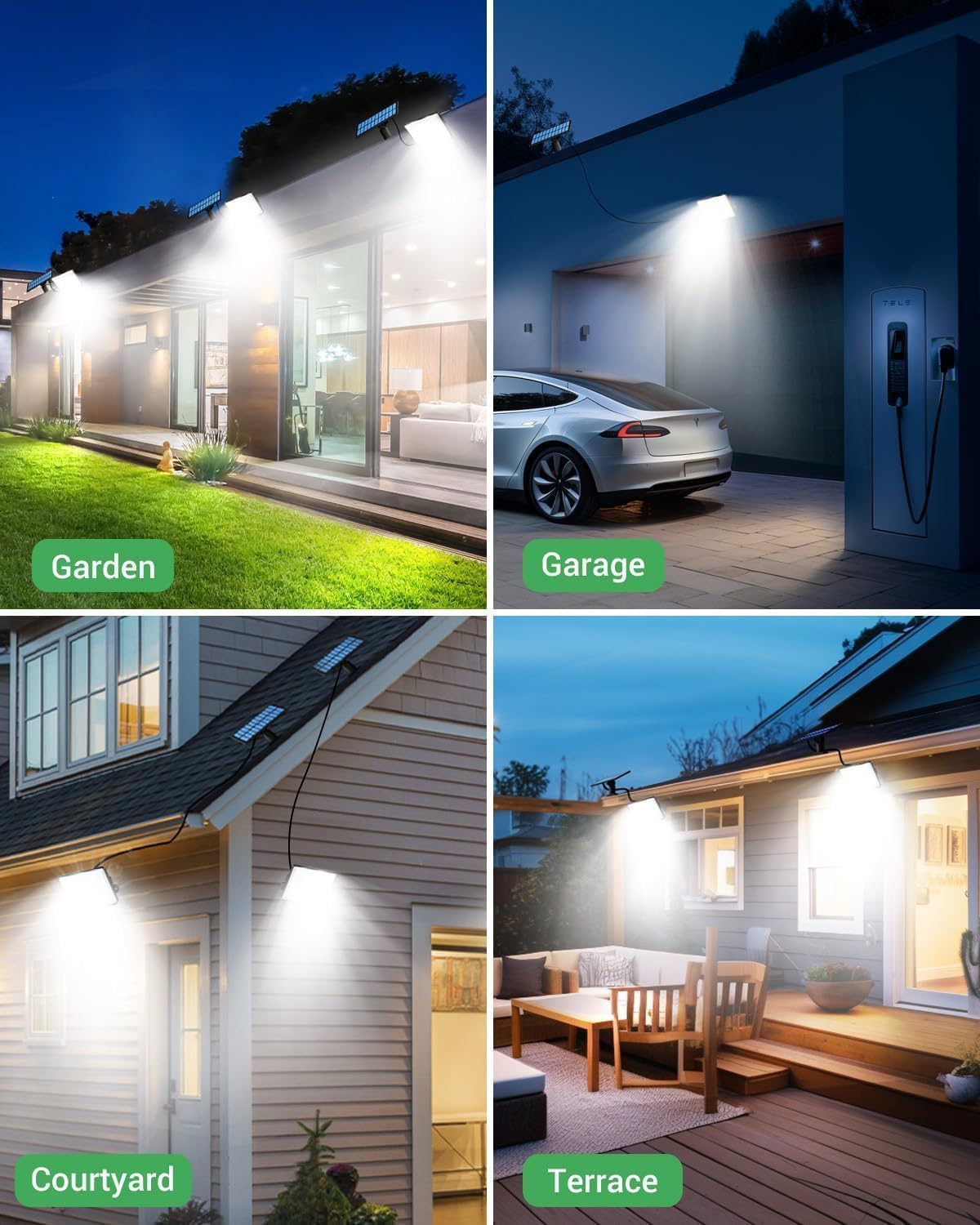LOTMOS Solar Lights Outdoor, 342LED Remote Solar Security Lights Outdoor Motion Sensor, 3 Modes Garden Light Solar Powered Waterproof Pir Flood Lighting for Yard Shed Garage Outside,Cool White