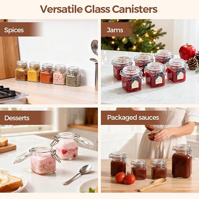 ComSaf 4 oz Glass Jars with Lid, Spice Jars, Small Mason Jar, Canning Jar