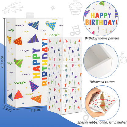 WenmthG Happy Birthday Surprise Gift Box Explosion for Money - DIY Pop Out Folding Bounce Explosion Gift Box with Confetti - Birthday Money Bank - Cash Gift Idea for Women Men Kids (White)