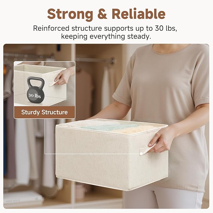 StorageWorks Storage Baskets for Shelves, Fabric Storage Bins, Closet