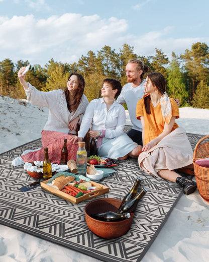 Outdoor Rug Carpet 9x12 ft, Flatweave Textured Outdoor Patio Rug Non Slip Indoor Outdoor Rugs with Rubber Particles Backing Boho Outdoor Area Rug for Patio Deck Front Porch Backyard Balcony