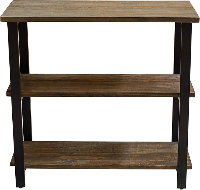 Alaterre Furniture Pomona Living Room 3-Tier Solid Wood Under-Window Bookshelf