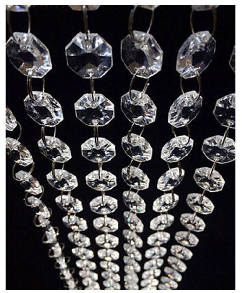 WAZHRMGHG 198 FT Crystal Acrylic Gems Bead Strands, Manzanita Crystals, Tree Garlands, Christmas Wedding Party Celebration Decoration (198ft(60M))