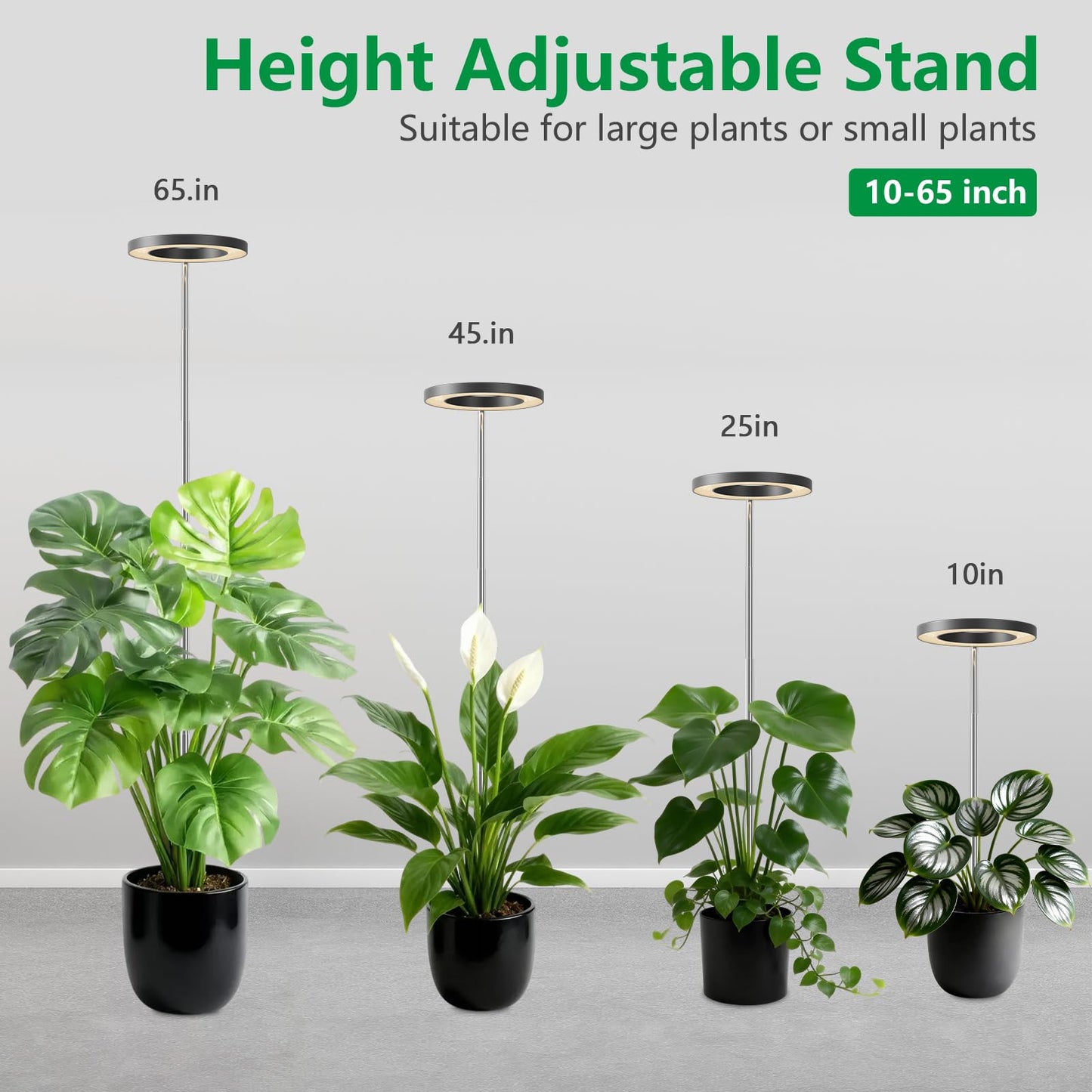 LPMZMBL 2 Packs Plant Grow Light, Grow Lights for Indoor Plants,80 LEDs Full Spectrum Plant Lights for Indoor Growing with 6/12/16H Timer-B2