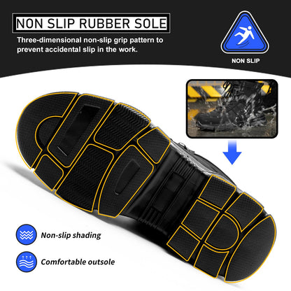 Safety Boots Lightweight Steel Toe Boots Men Women Comfortable Work Boots Shoes Black 10 UK 44 EU 270