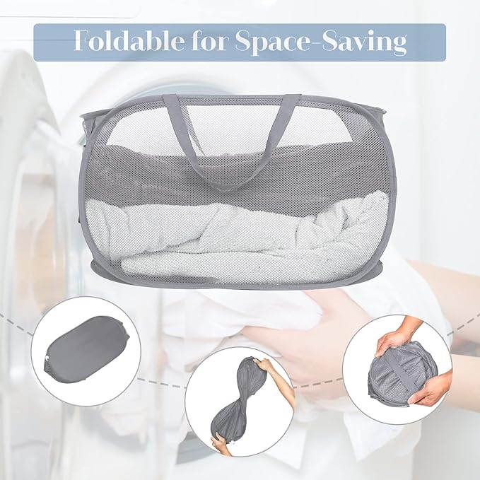 2 Pack Durable Collapsible Laundry Baskets