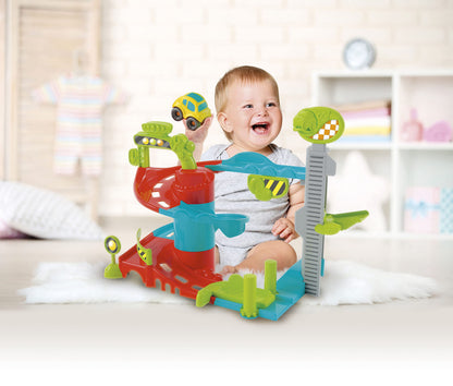 Clementoni 17404 Fun Garage Baby Track For Toddlers, Ages 18 Months Plus, Multi-Coloured