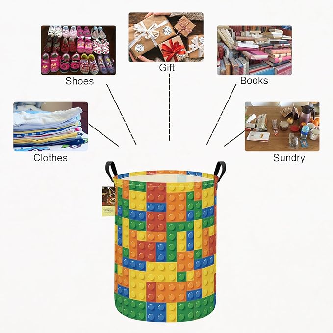 HUNRUNG Laundry Hamper, Large Canvas Fabric Lightweight Storage Basket Toy