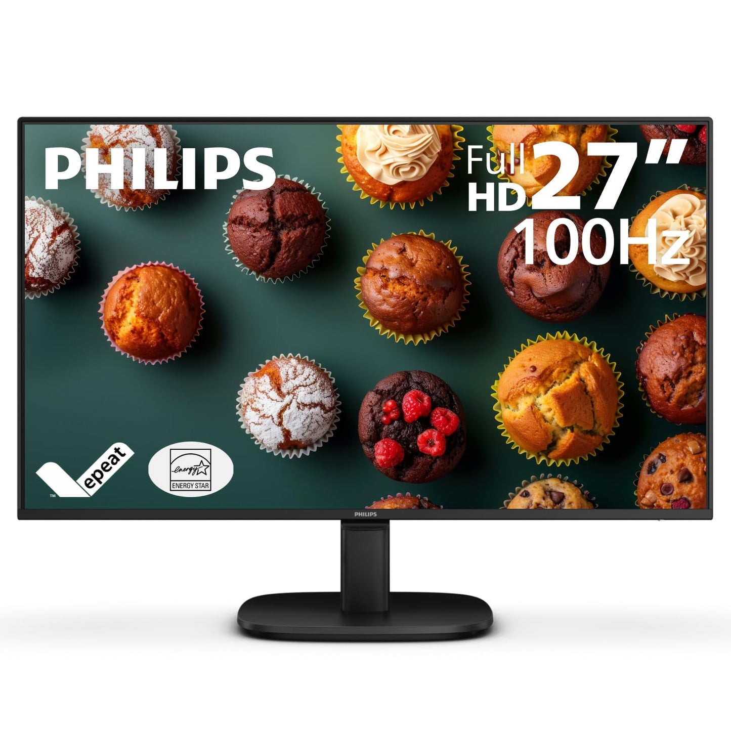 Philips 221V8LB 22 inch Class Thin Full HD (1920 x 1080) Monitor, 100Hz Refresh Rate, VESA, HDMI x1, VGA x1, LowBlue Mode, Adaptive Sync, 4 Year Advance Replacement Warranty