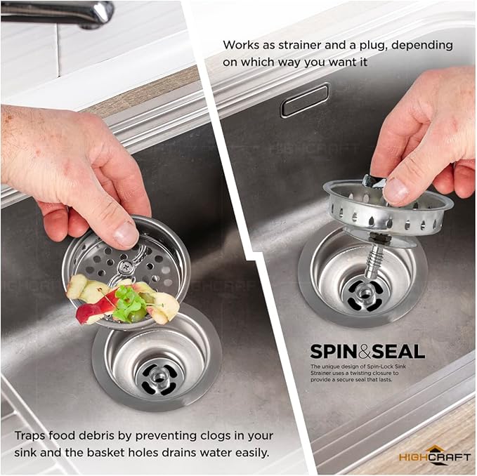 Highcraft 9763 Kitchen Sink Stainless Steel Drain Assembly